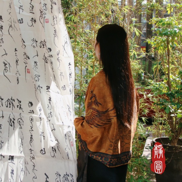 【凤凰于飞香云纱丝巾】绣花围巾双层双色四季丝巾精美礼盒包装