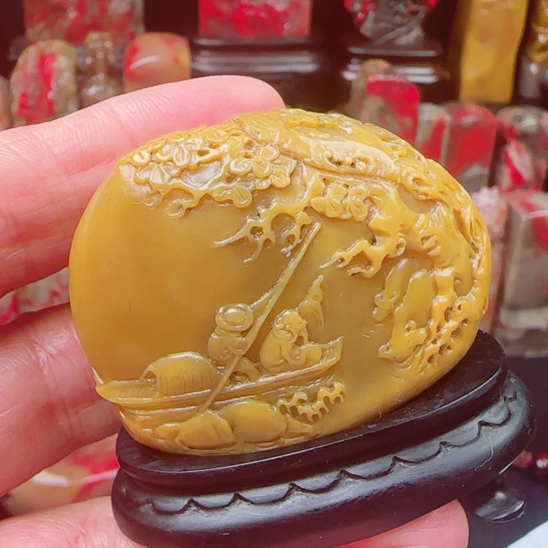 昌化石田黄石小摆件