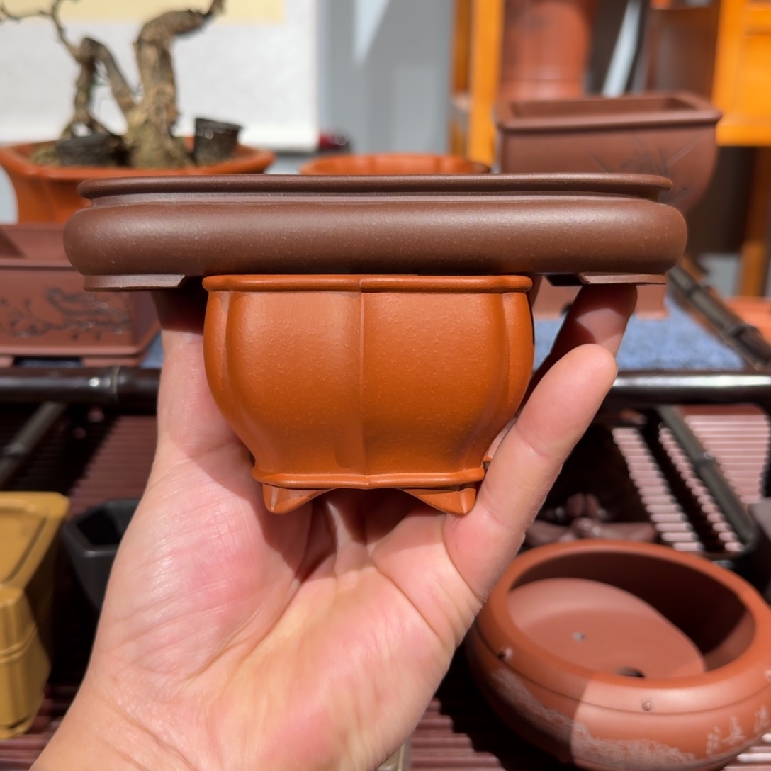 逍***行紫砂花盆原矿紫泥