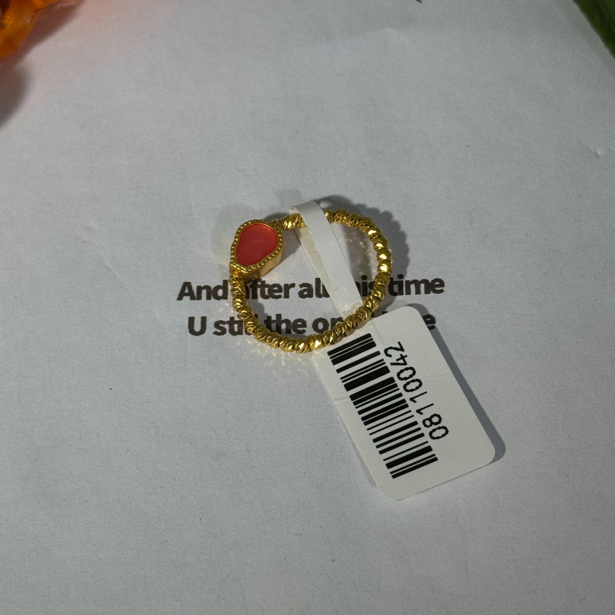 足金999红宝葫芦戒指 08110042