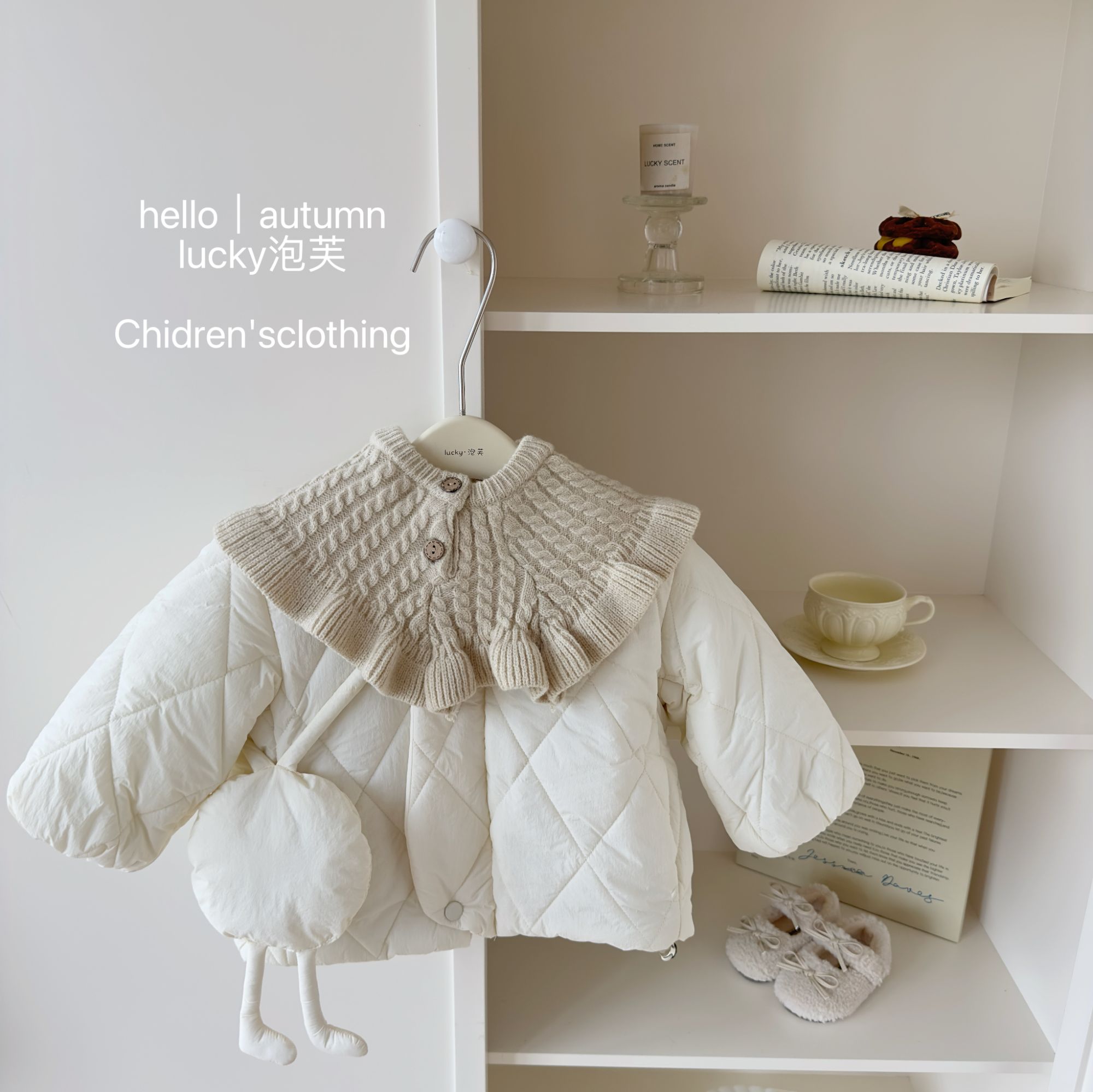 【lucky泡芙】韩里韩气！女童甜美加绒棉衣外套韩版秋冬蓬松保暖棉衣