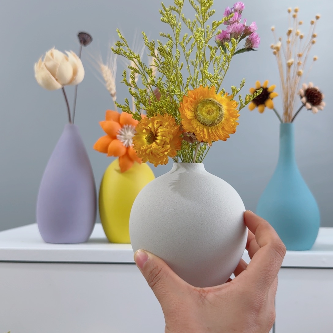摆件陶瓷花瓶摆件含花总高约20-30cm