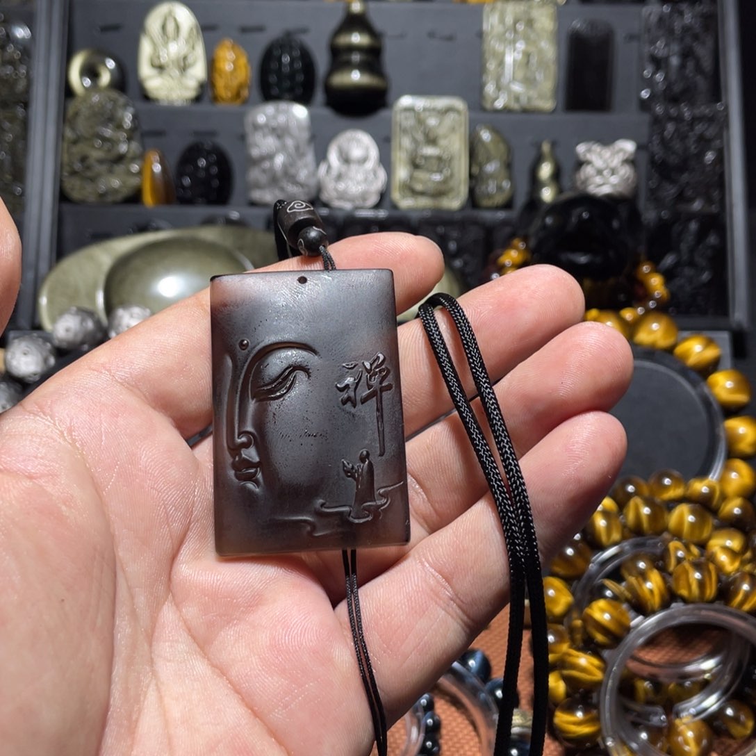 空***山黑曜岩未镶嵌手链