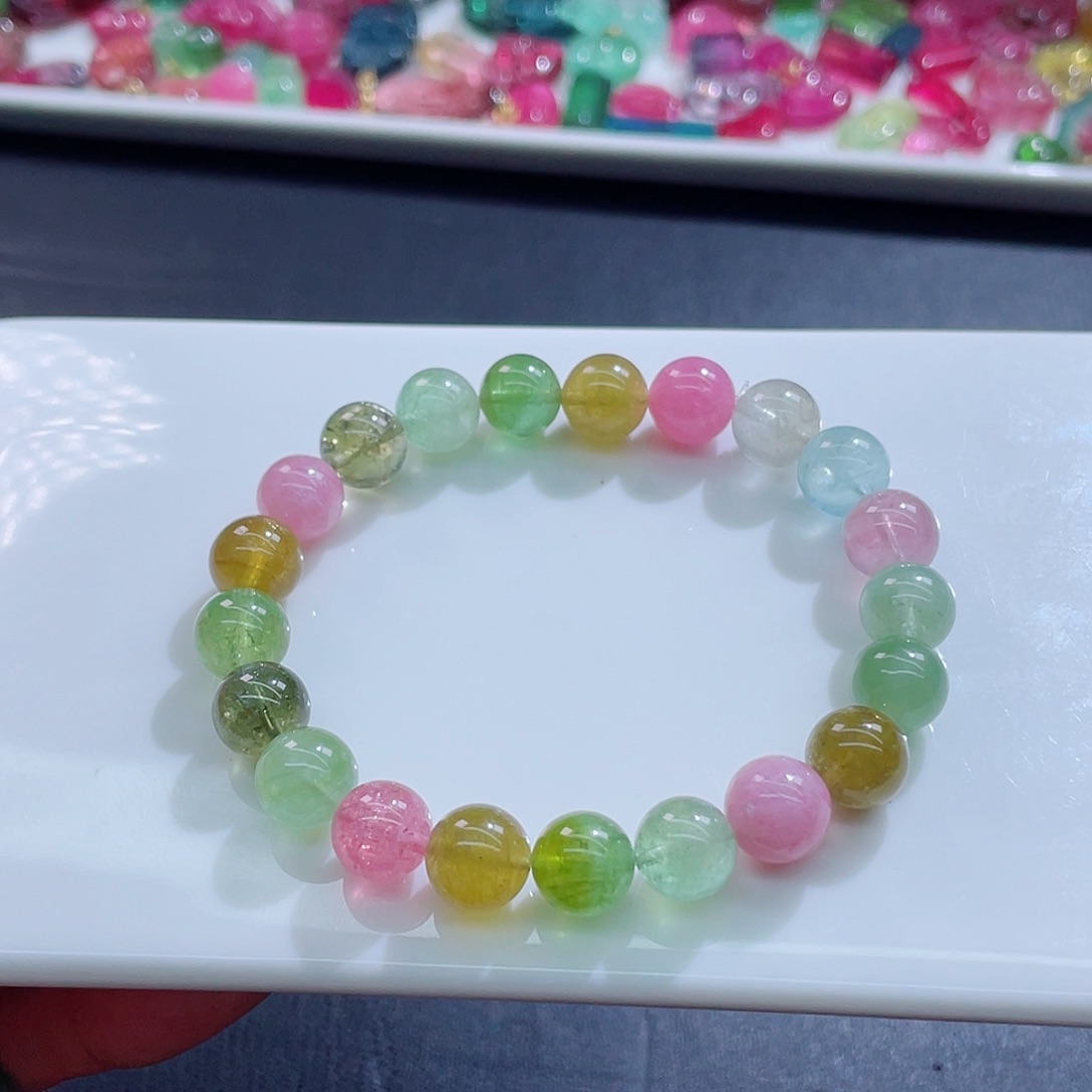 未镶嵌碧玺手链9mm左右