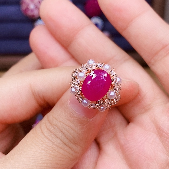 银S925镶嵌红宝石戒指