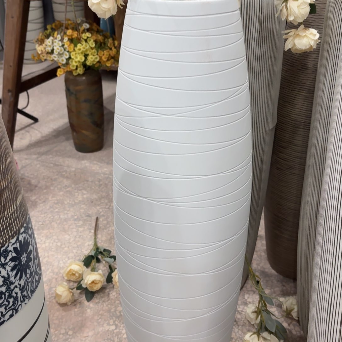 摆件瑕疵景德镇陶瓷花瓶高80口13