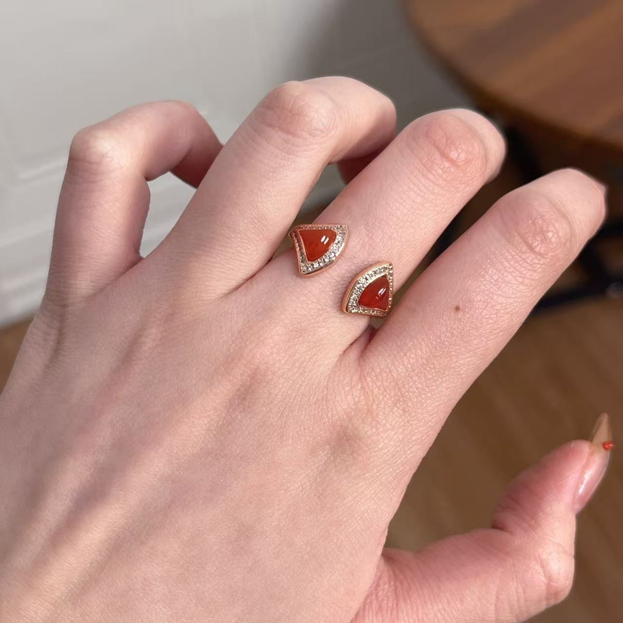 CC9326  高定系列 玛瑙开口戒指 