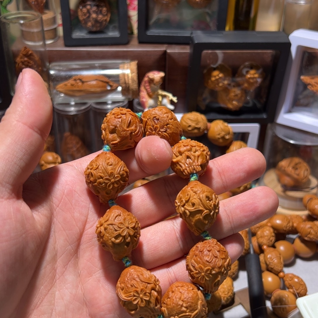 精***病手串/手链橄榄核手工百花骷髅