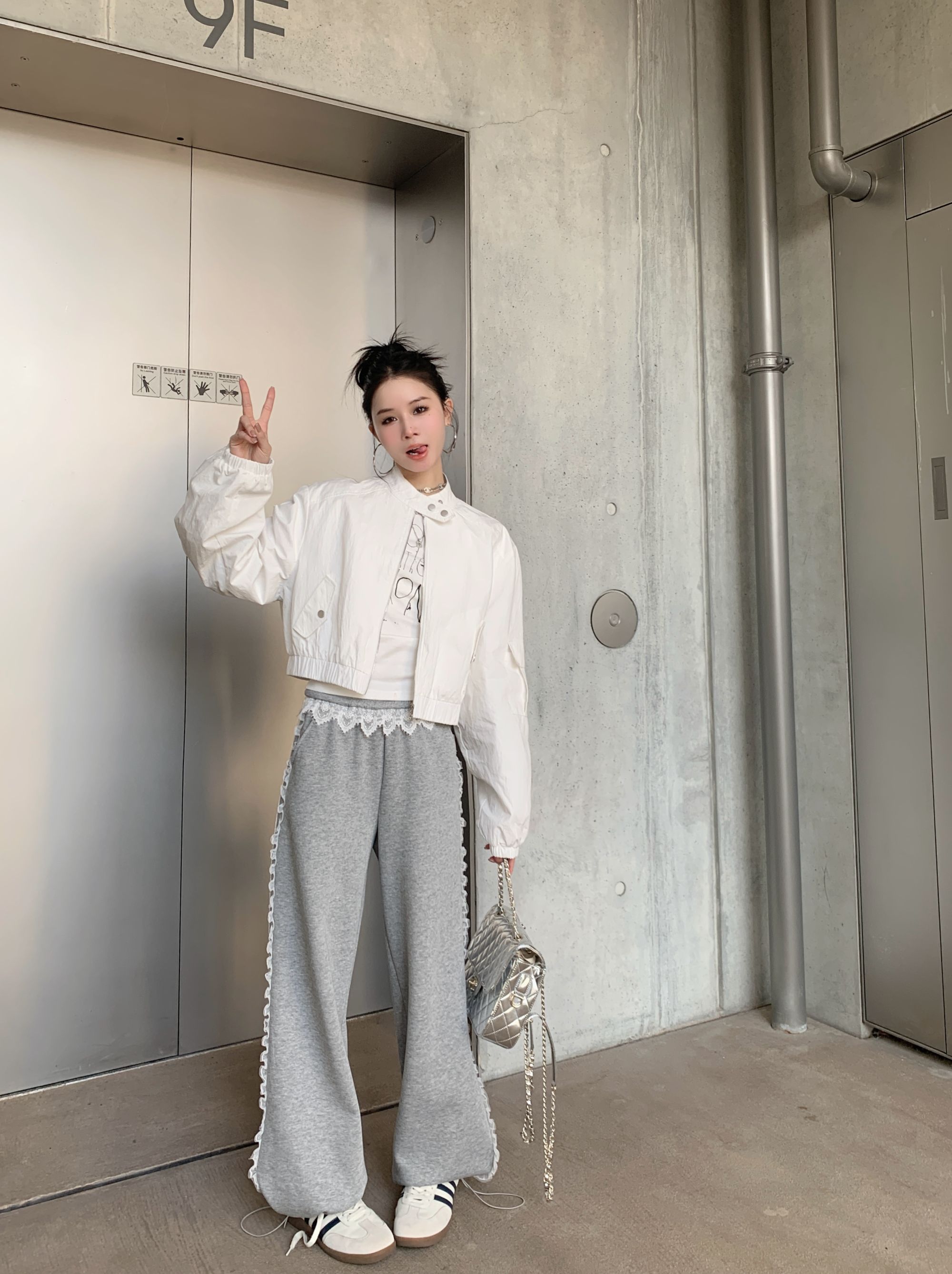 Lynka Vogue 初春短款白色棒球服女2025新款韩版修身百搭夹克外套