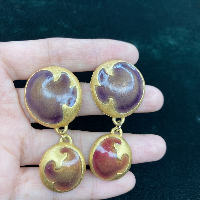 合金耳饰 打标扫肩珐琅耳环2-18【2061225-059】