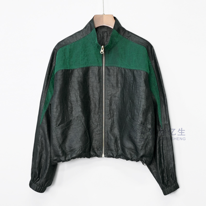 与风行！香云纱龟裂纹绿色时尚女士春季休闲运动百搭上衣衬衫X3113