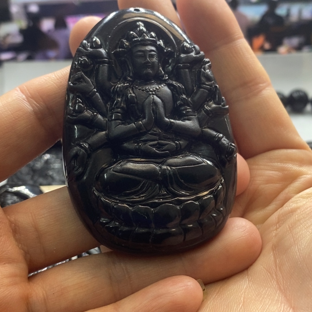 ꧔***⁰翡翠未镶嵌吊坠(不含链)千手