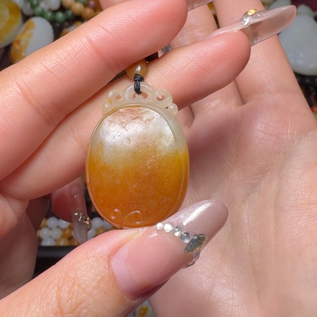 和田玉挂件未镶嵌平安牌