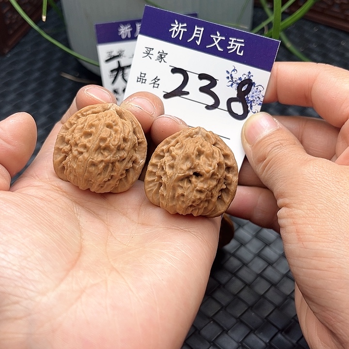 文玩核桃把件三角白32