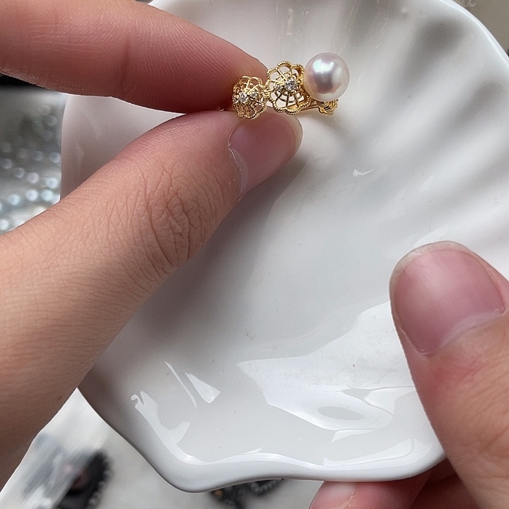 海水珍珠戒指银S925镶嵌