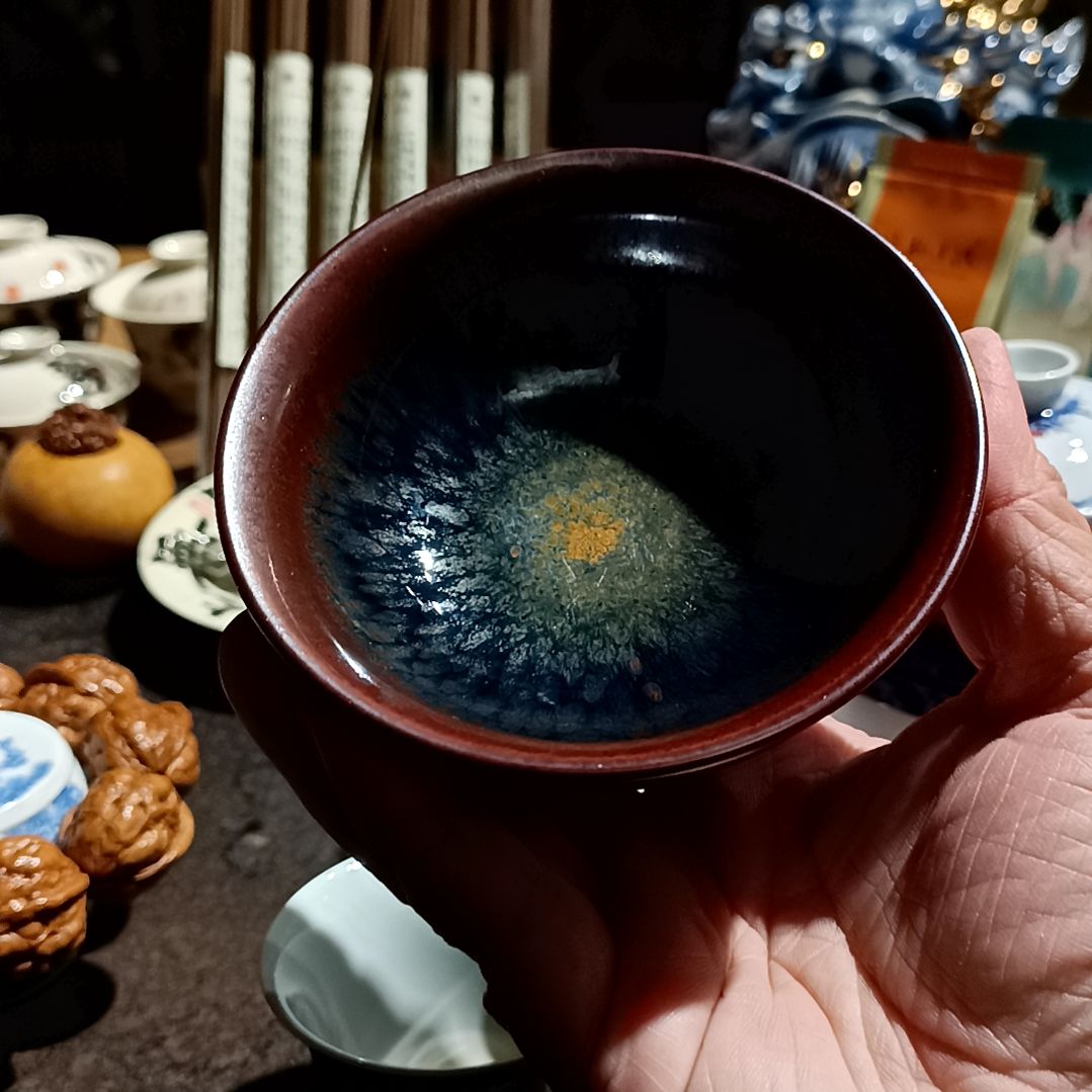 柴烧建盏三彩鹧鸪斑