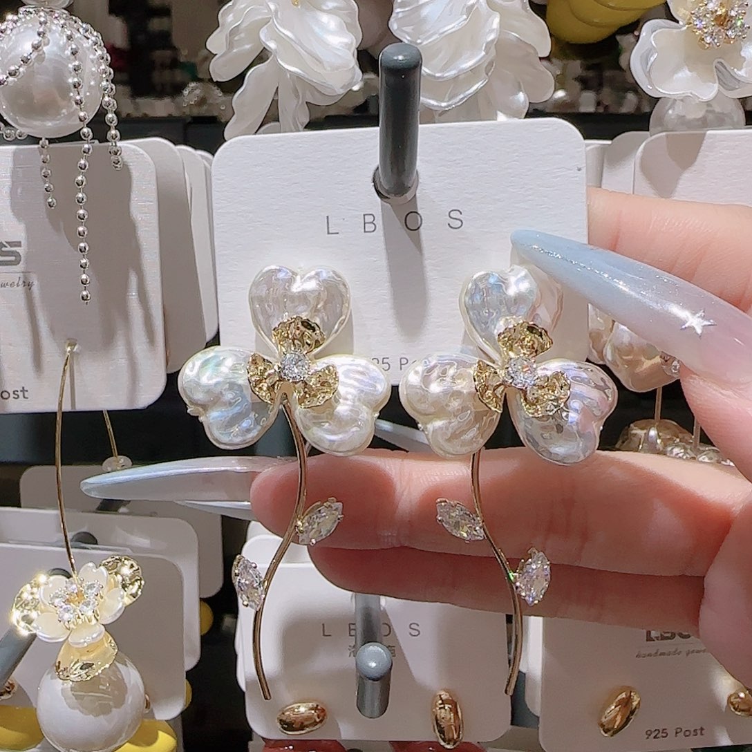 铜合金925银锆石耳环