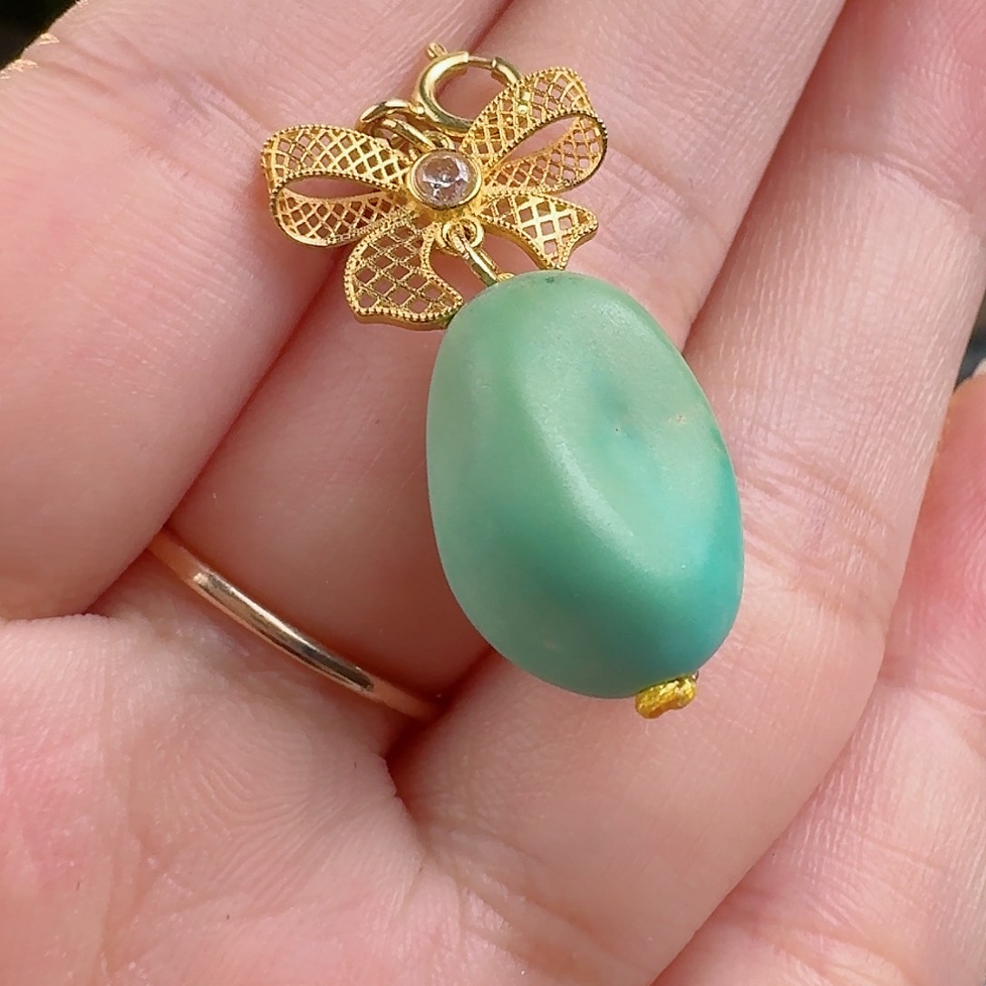 绿松石珠宝奇石18K金镶嵌