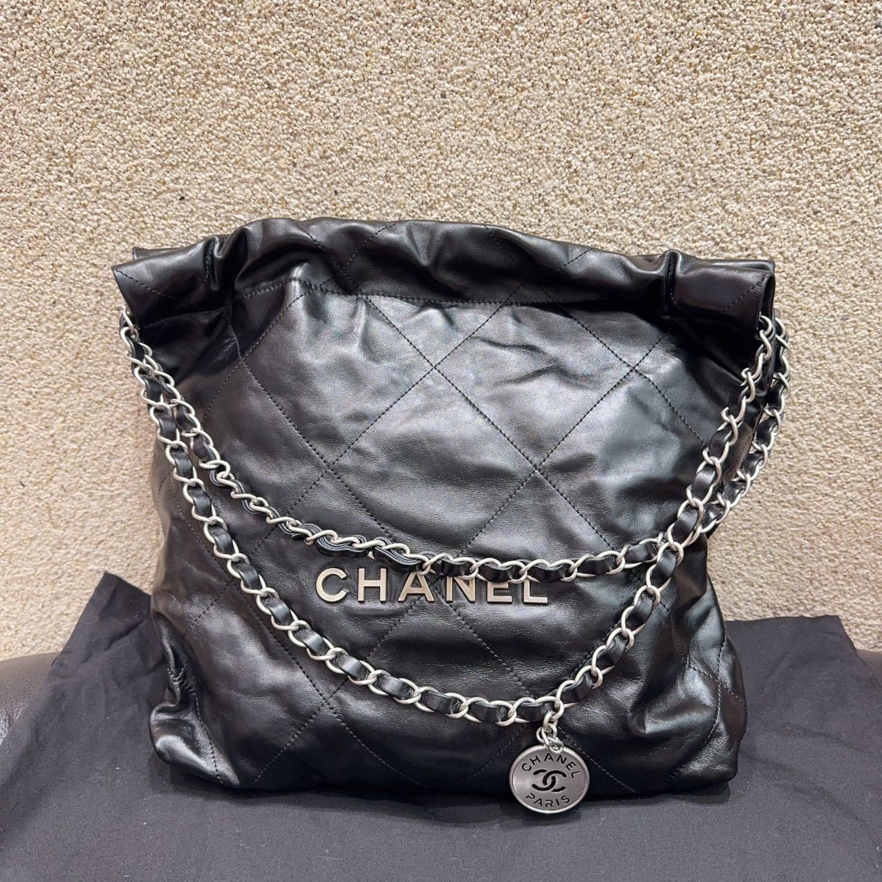 99新 Chanel/香奈儿 22bag 小号 黑银