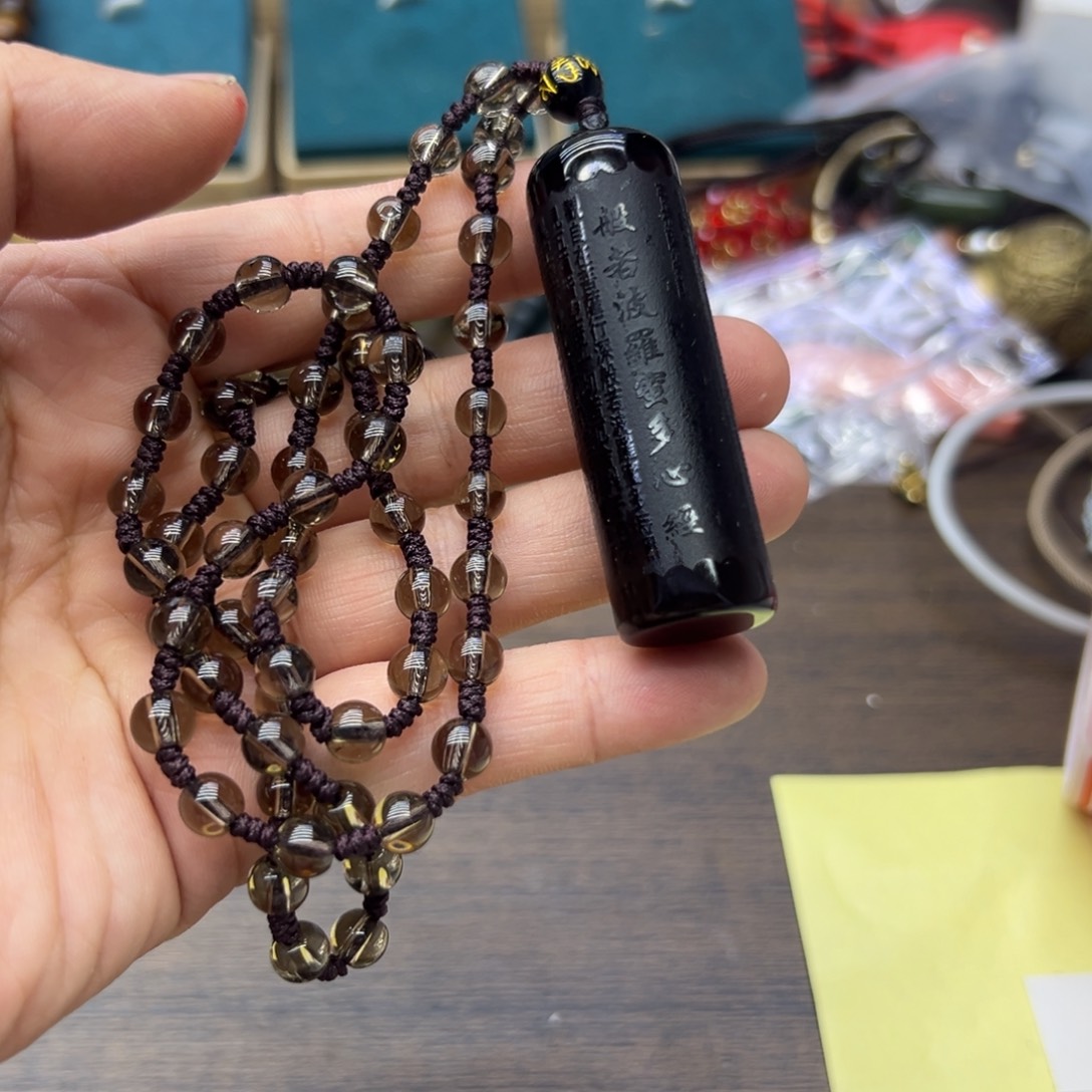 黑曜岩未镶嵌颈饰348