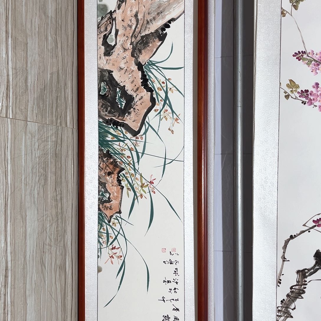 国画书画作品带框163×48