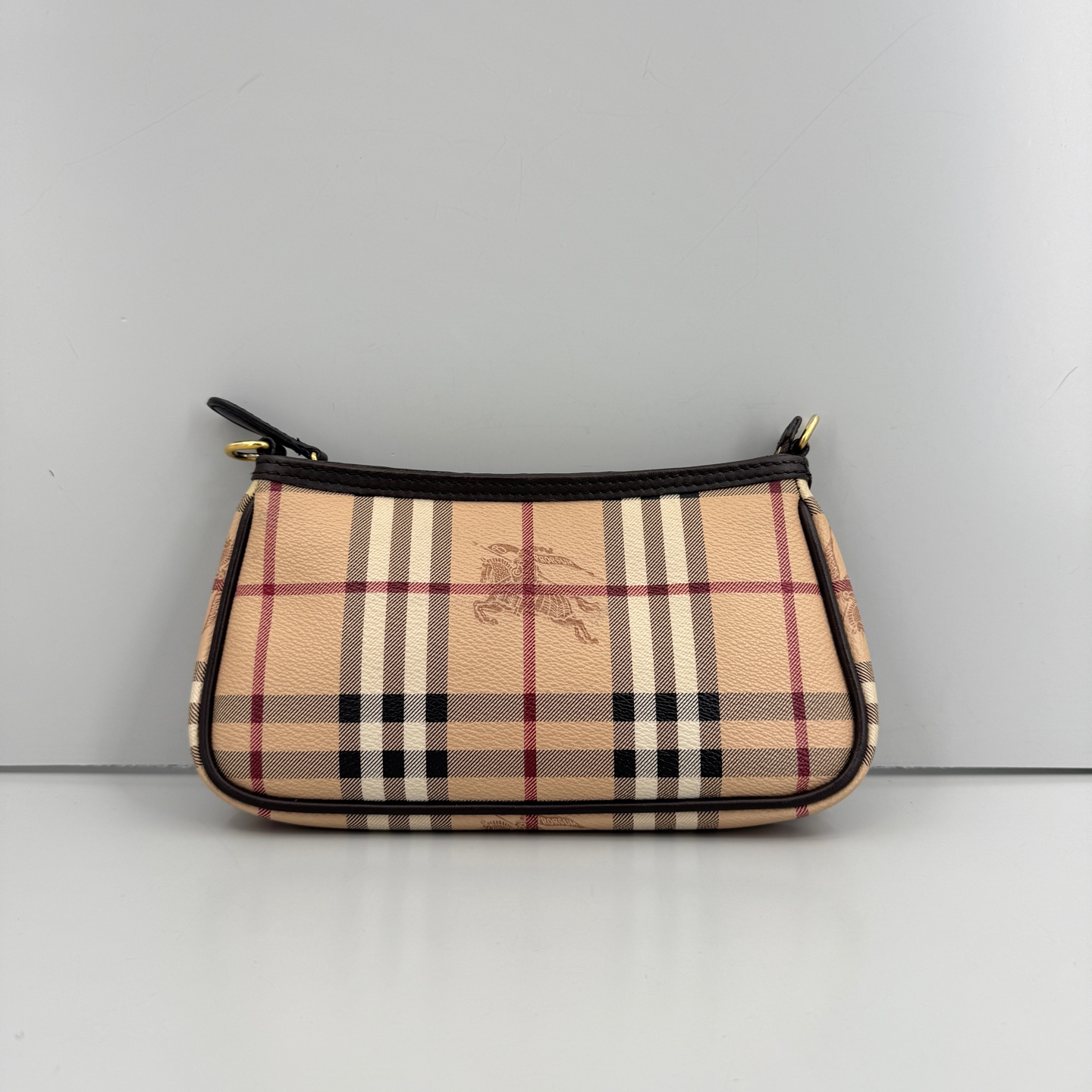 95新 BURBERRY/博柏利 优选/战马格纹链条包/少肩带/22×12×3