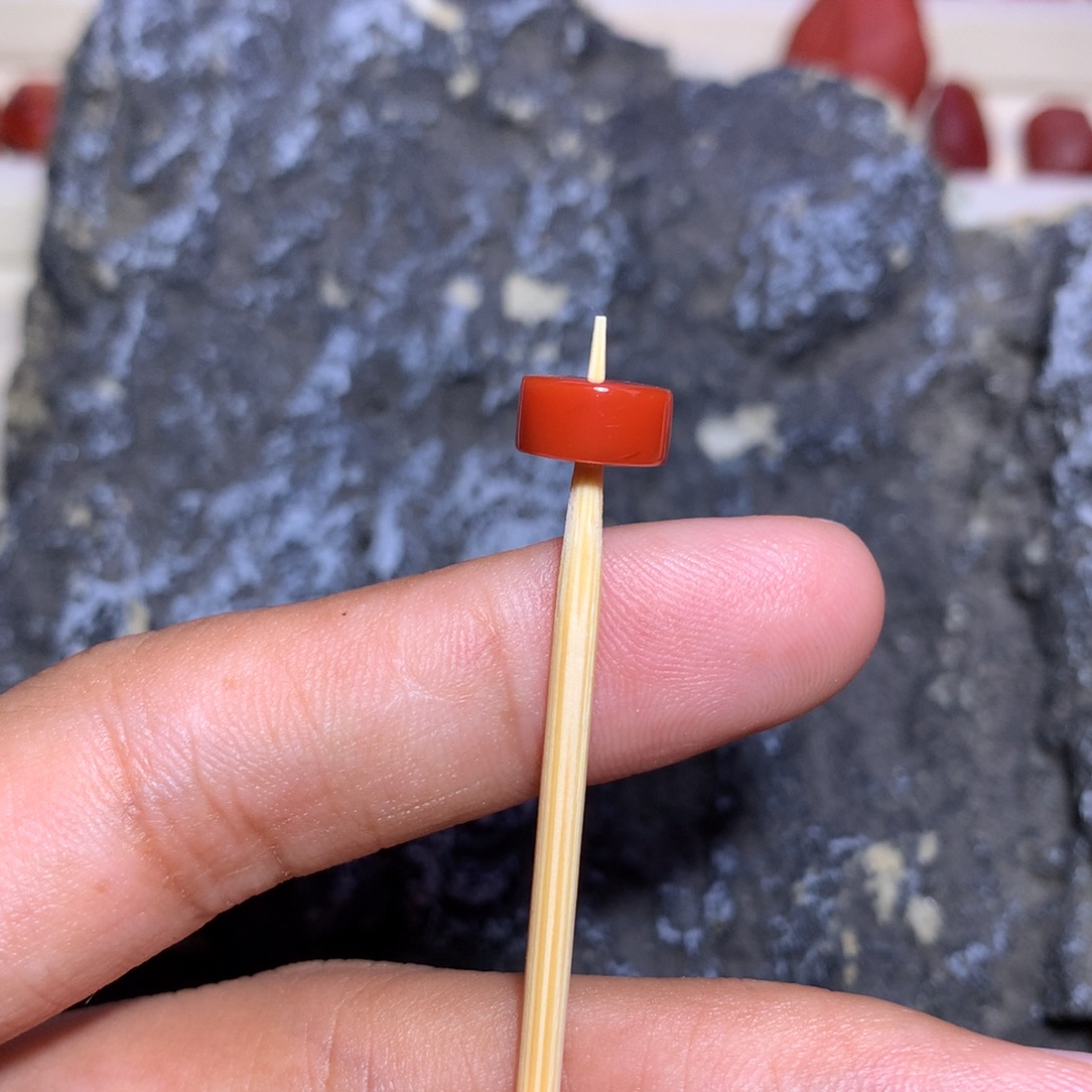 南红玛瑙未镶嵌药片8.4×4.5微纹