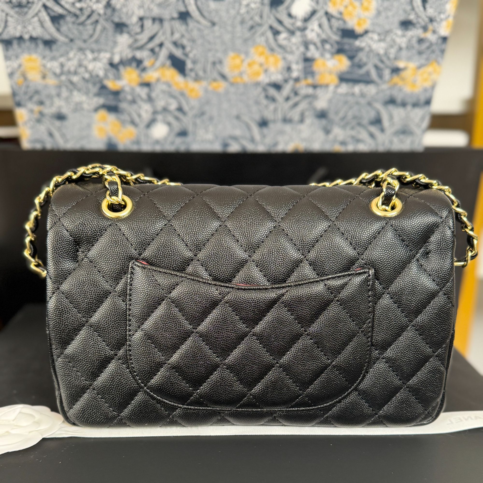 CHCF  新款经典斜挎链条斜挎包荔枝皮黑金