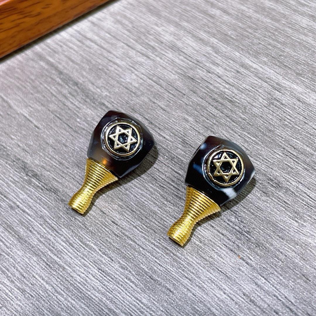 黑玛瑙三通配件diy穿绳手链项链挂件散珠