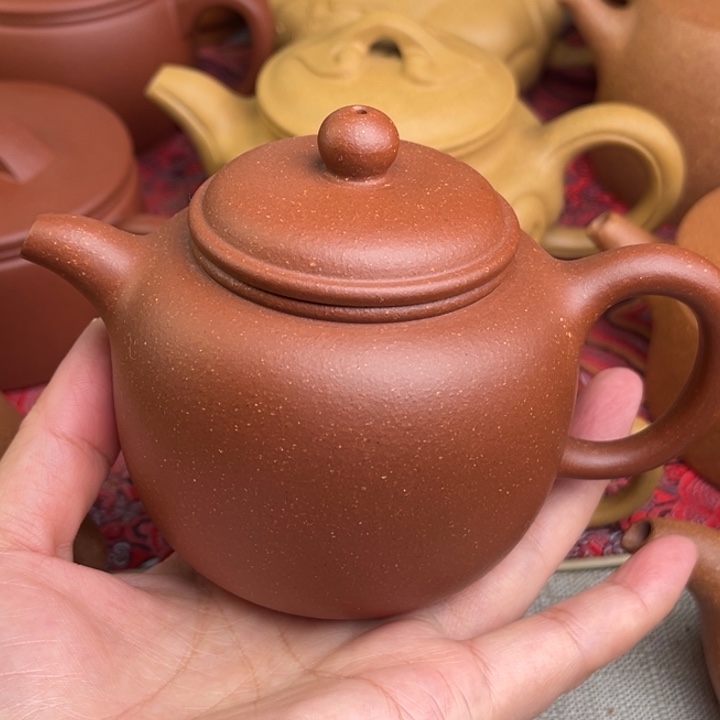 8***7紫砂茶壶原矿红降坡匏尊精工半手260cc