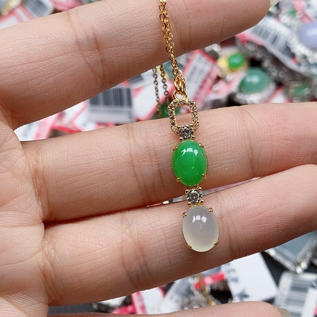 翡翠银S925镶嵌戒指