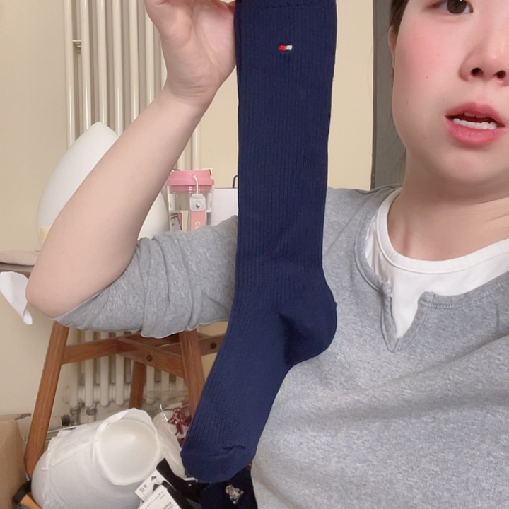 11111111111111汤米藏蓝色小腿袜700