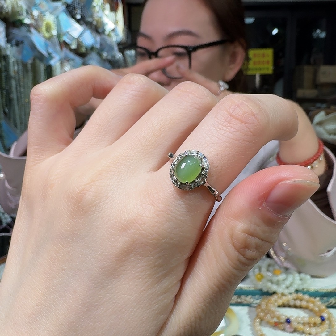 和田玉银S925镶嵌手链