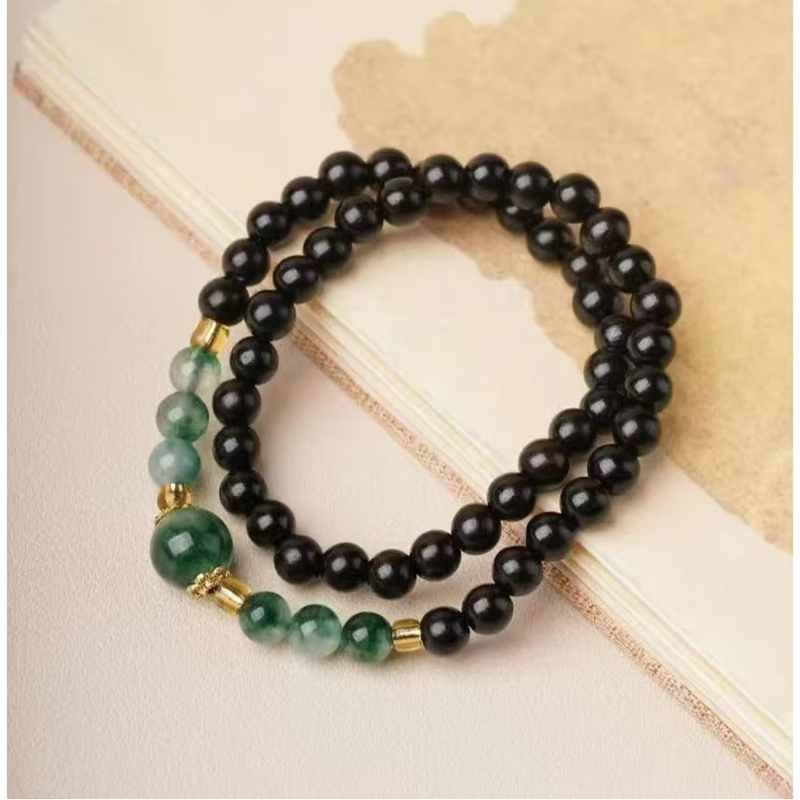 黑檀6mm 水草双圈手串手链（无礼盒）STJ038