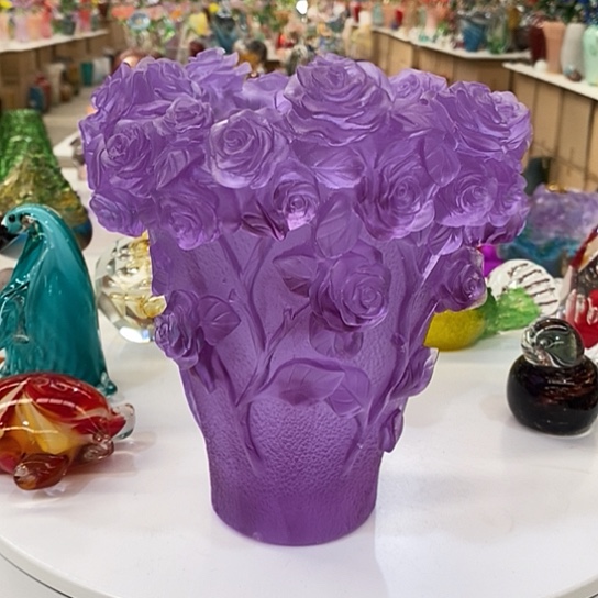 古法琉璃花瓶高20厘米口径10厘米