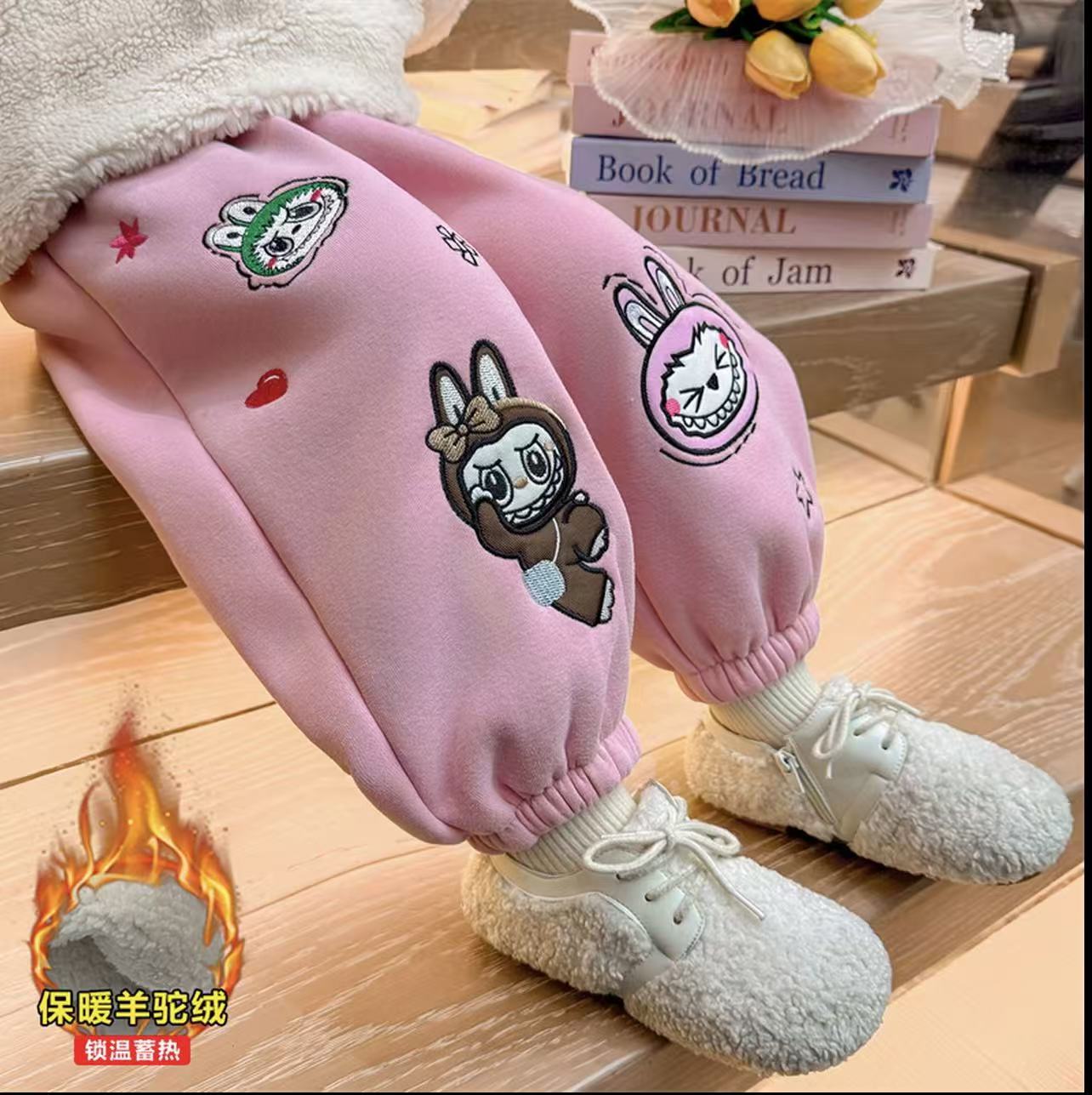 女童加绒裤子2025新款秋冬装儿童洋气加厚保暖休闲裤拉布布冬装裤