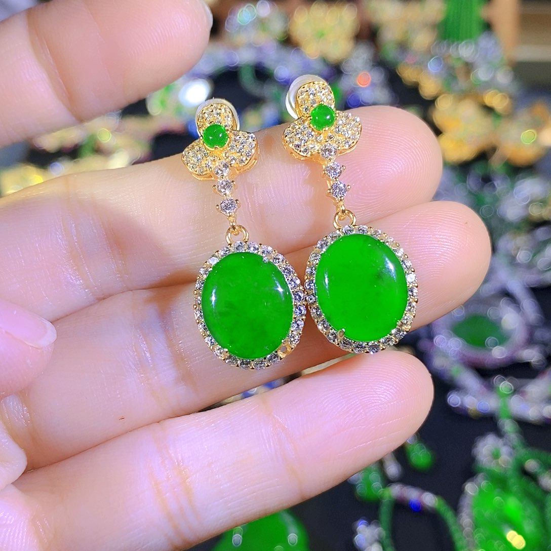 颈饰银S925镶嵌翡翠