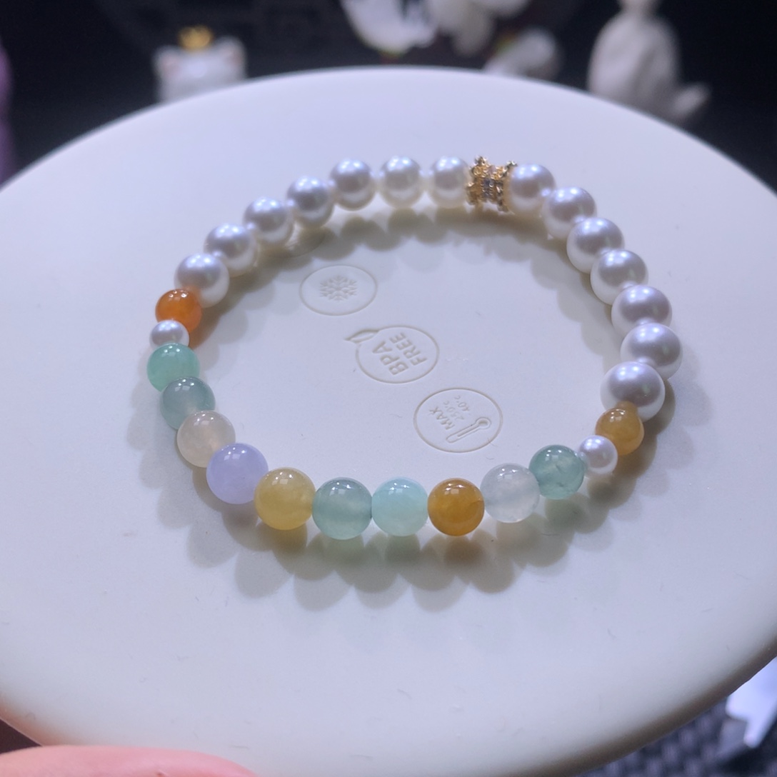 翡翠手链未镶嵌卡5小糖果