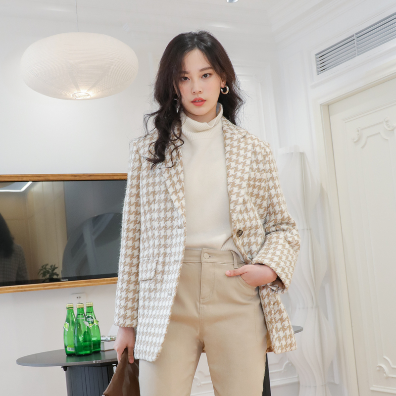 OBEG欧碧倩千鸟格大衣10404105