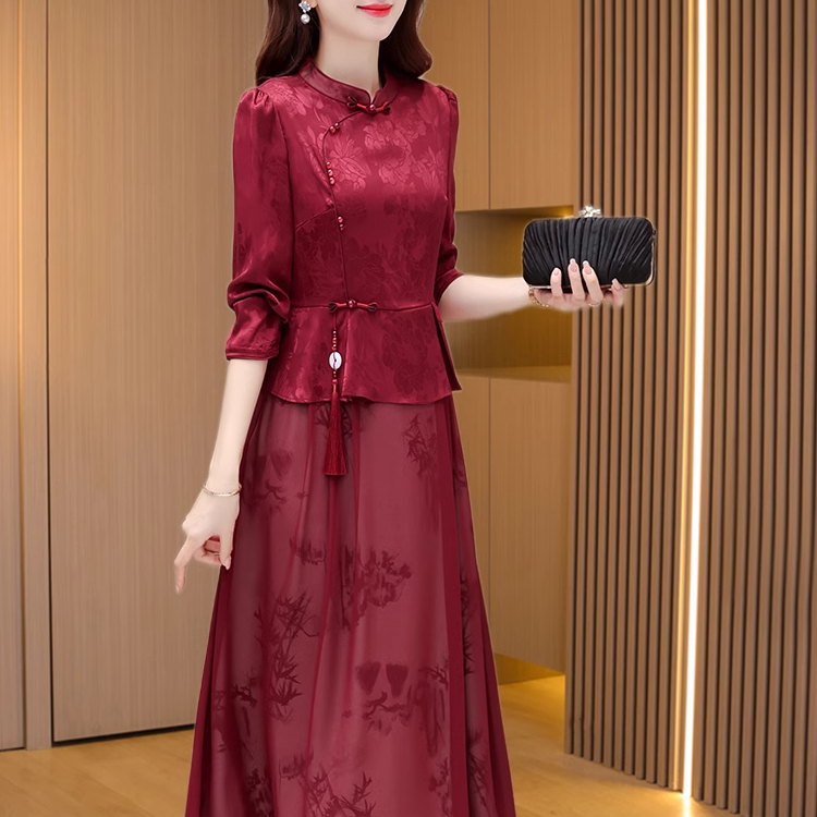 装礼服喜婆婆婚宴2025新款旗袍连衣裙高端轻奢高级感出游服装女