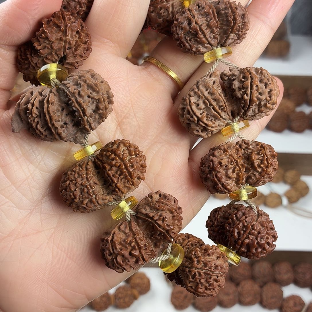 金刚菩提手串原生态精品稀有双胞胎