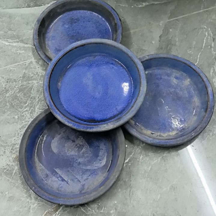 青花瓷石湾公仔花盆低4个