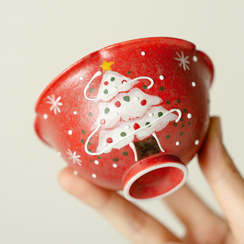 （阿萌茶事）岩矿白纯手绘绿松圣诞树-颜予杯