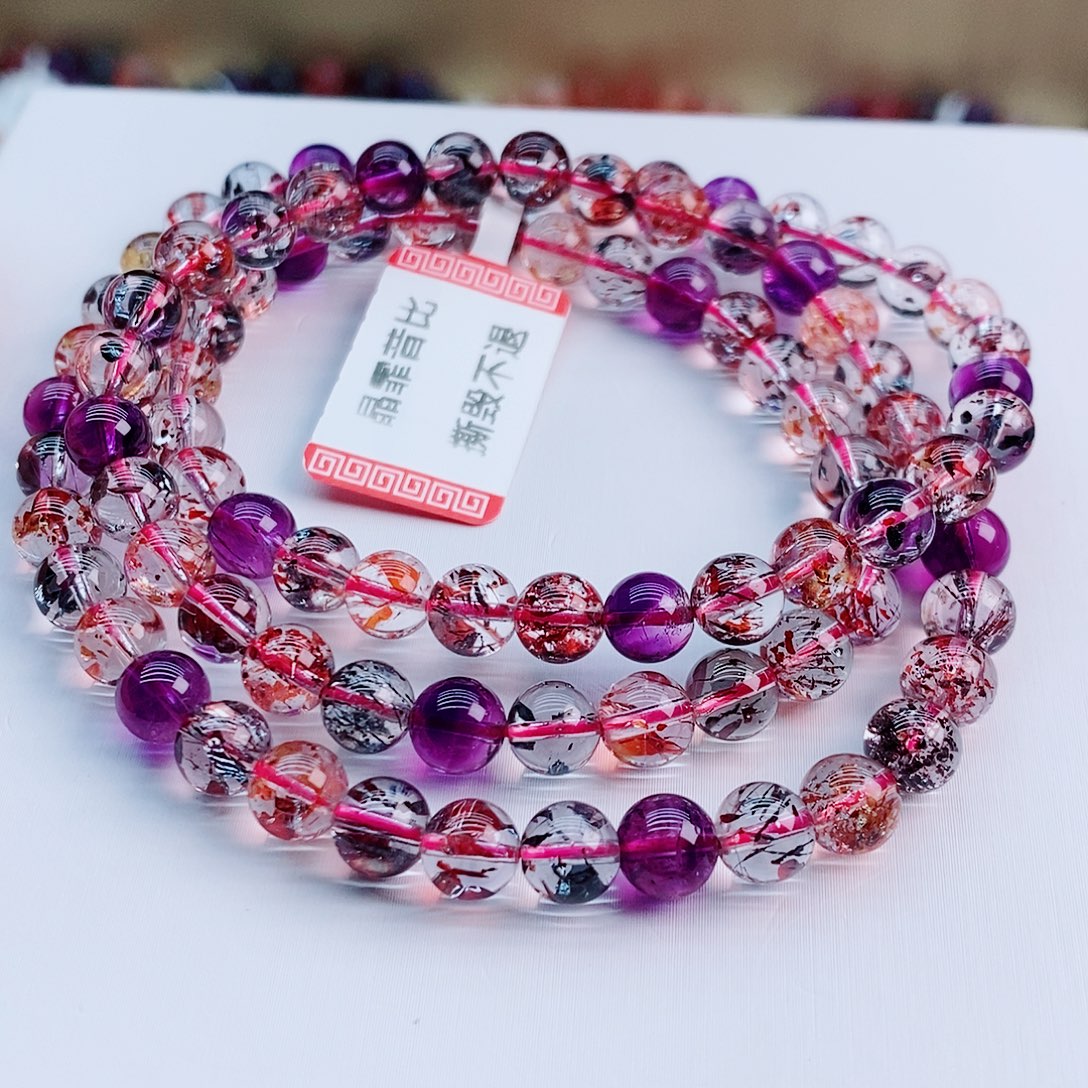 未镶嵌手串水晶彩梅多圈
