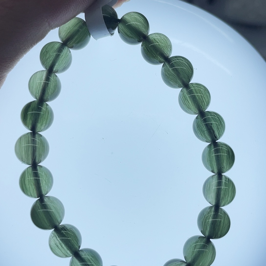 水晶手链未镶嵌纯天然绿发晶手串