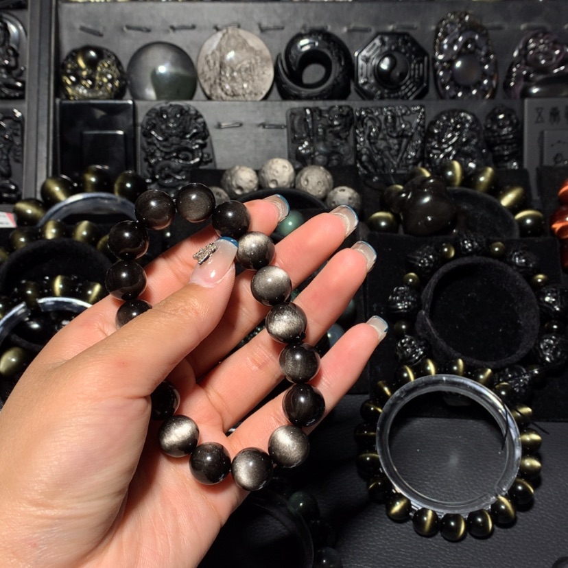 【闪购商品】黑曜岩未镶嵌手链用****3