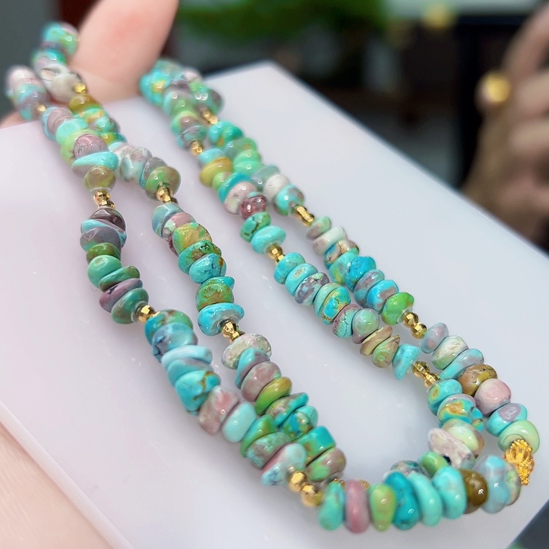 绿松石珠宝奇石18K金镶嵌