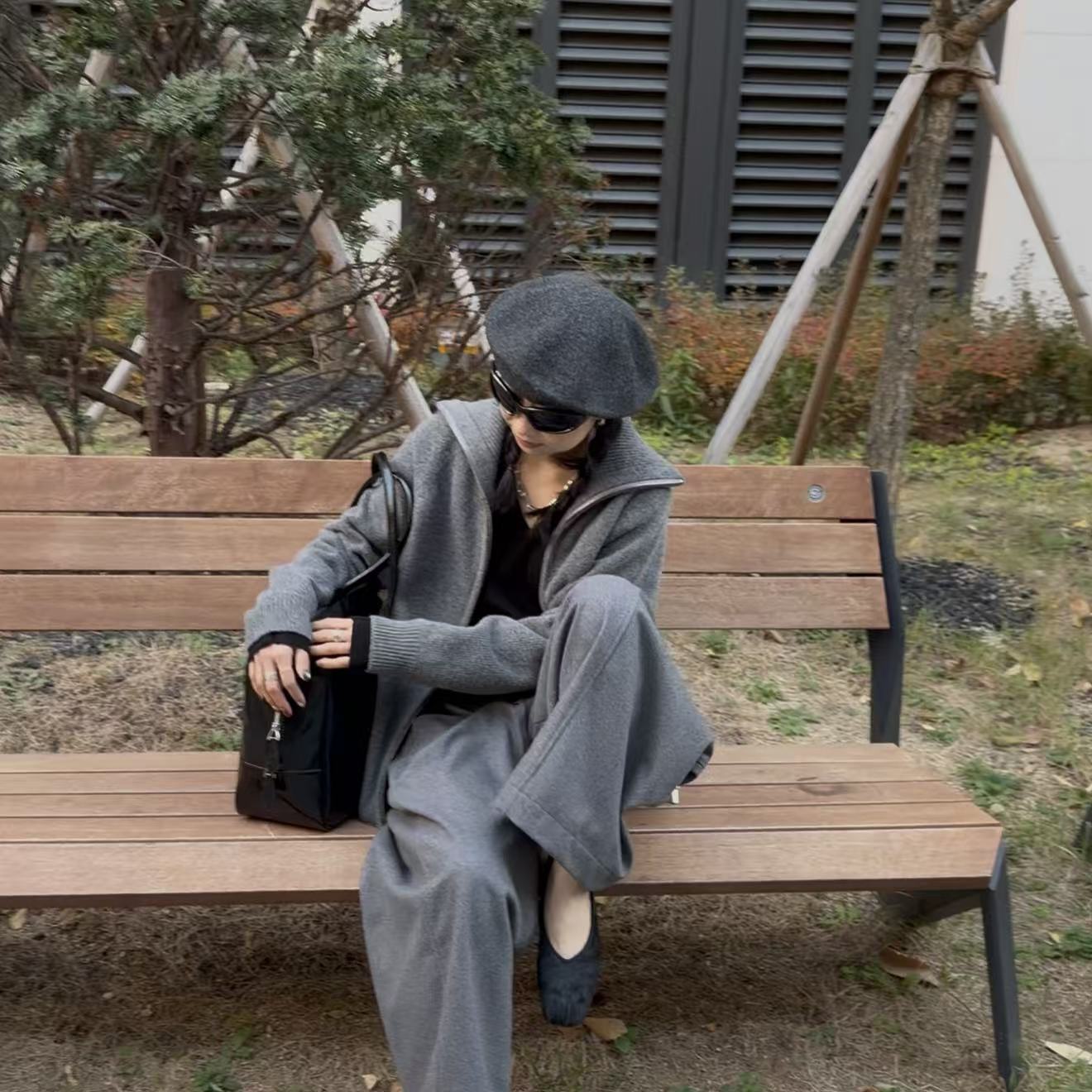 ｛귤 언니｝au自留浪漫双头拉链羊毛外套