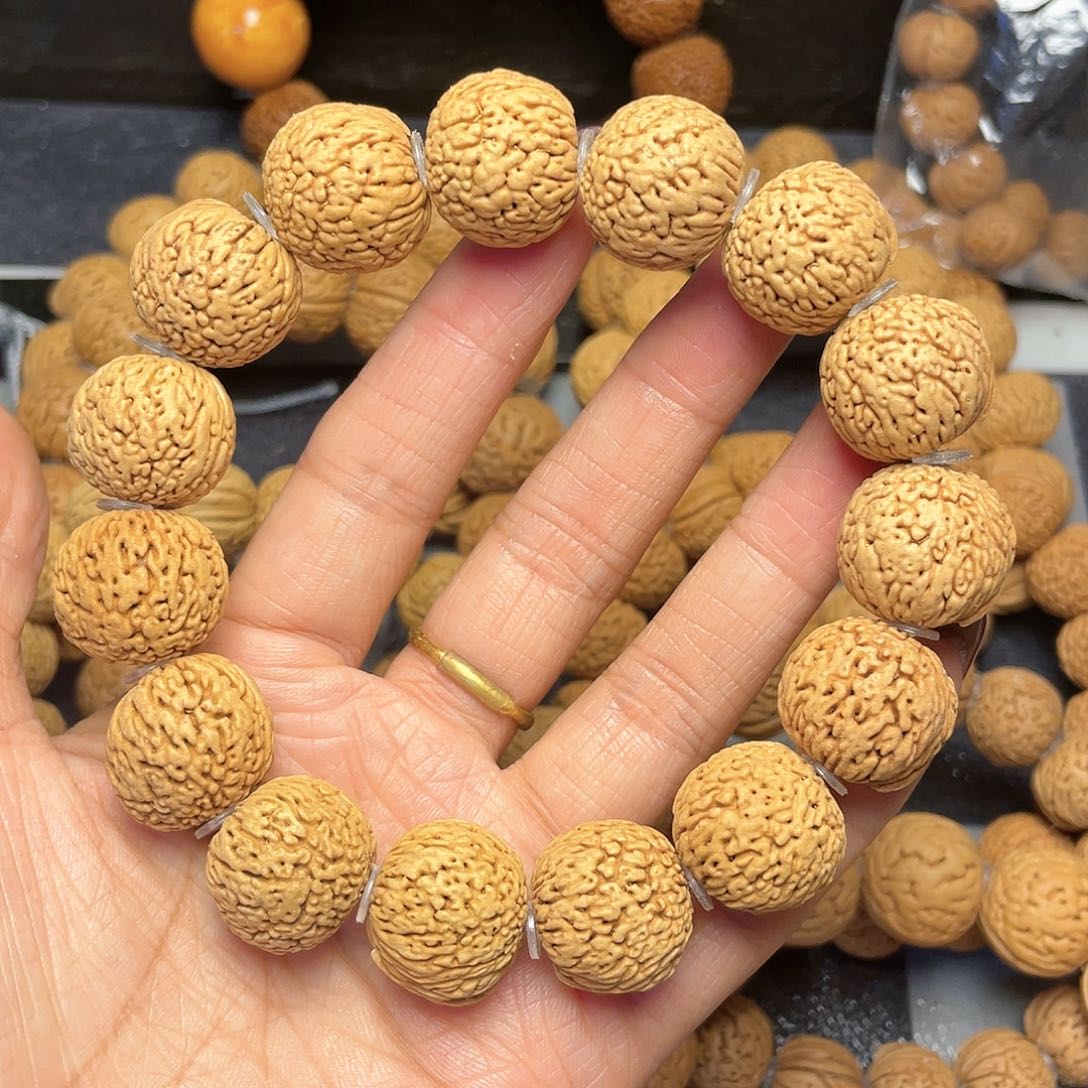桃核手串18龙鳞凤尾手串