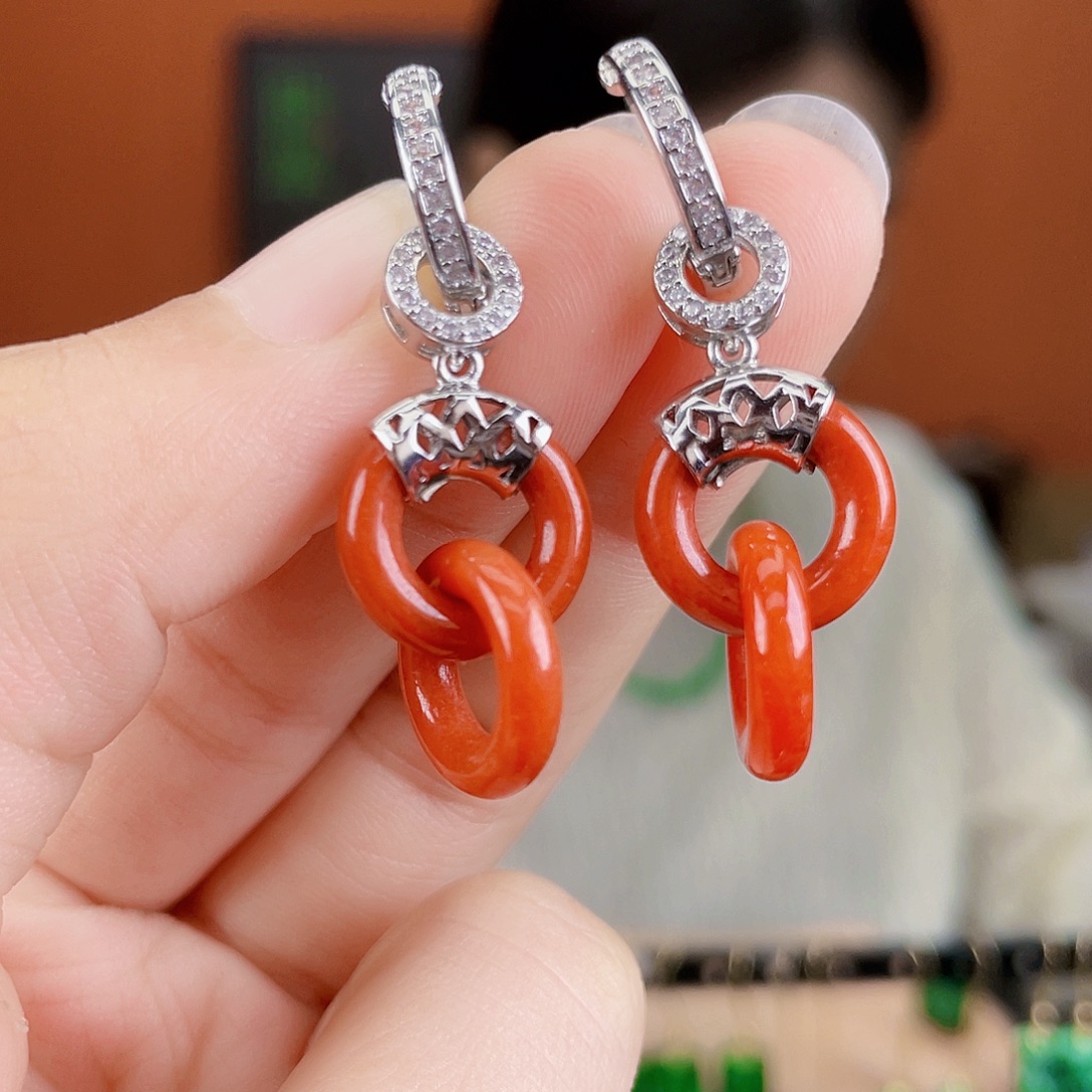 翡翠未镶嵌耳饰饰品